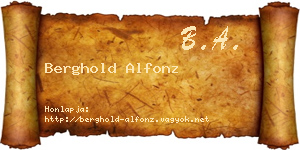 Berghold Alfonz névjegykártya